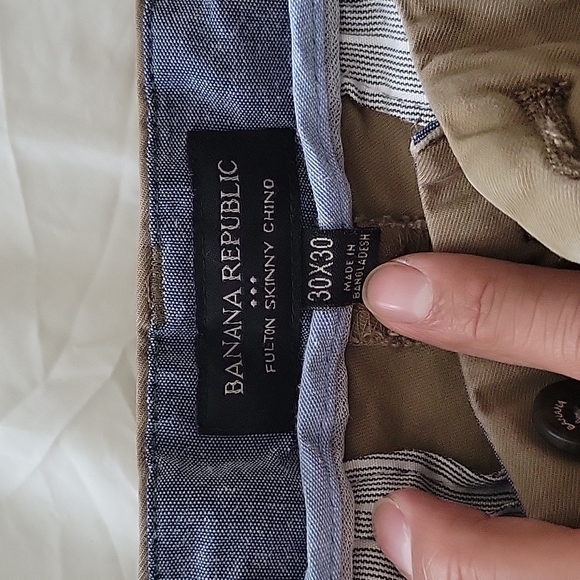 Banana Republic Men's Chino khaki 30W Fulton Skinny - Picture 3 of 8